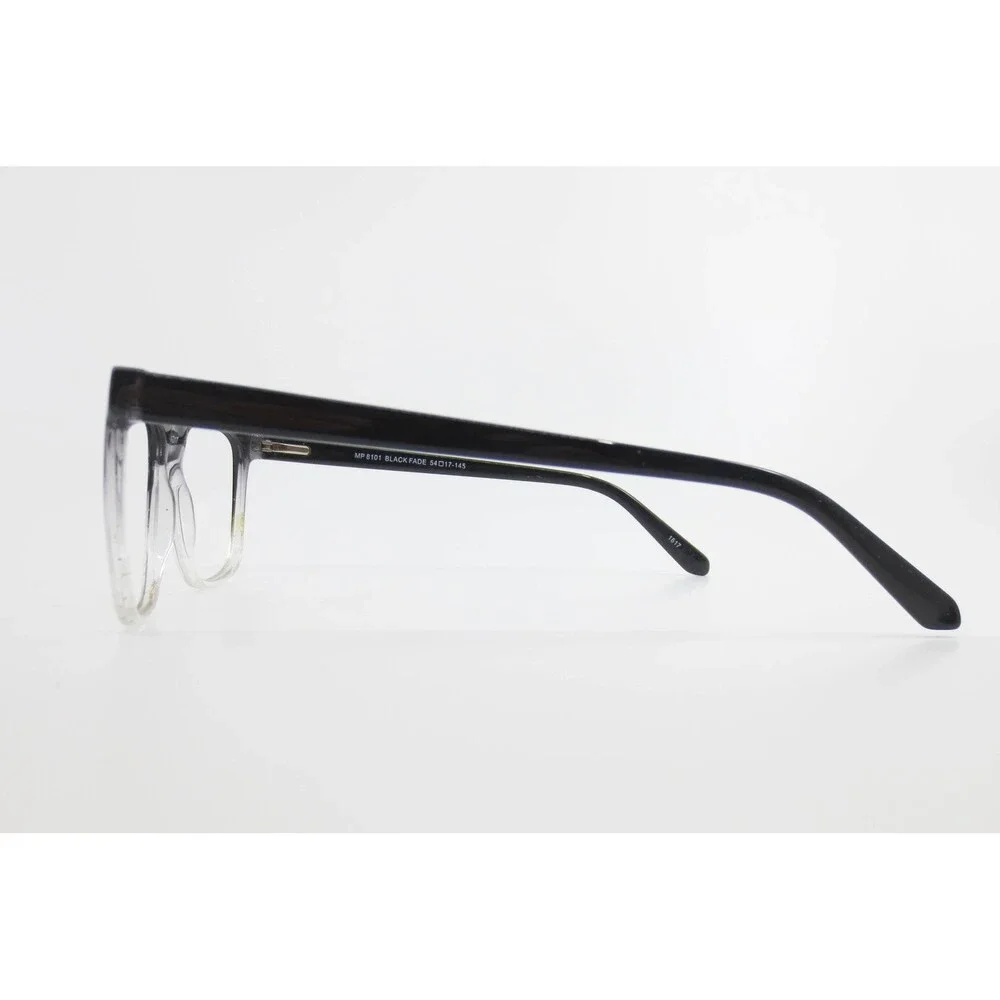 MP 8101 Black Fade Square Eyeglass Frames 54-17-145 Gradient Clear Bottom